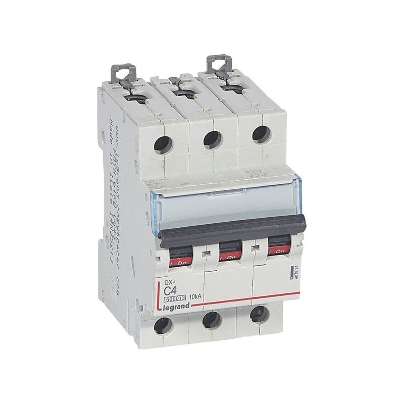 Legrand 407824 Leistungsschalter Dx³ 6000 – Schraubanschluss – 3-polig – 400 V – 4 A – 10 Ka – Gebogen – Abgang