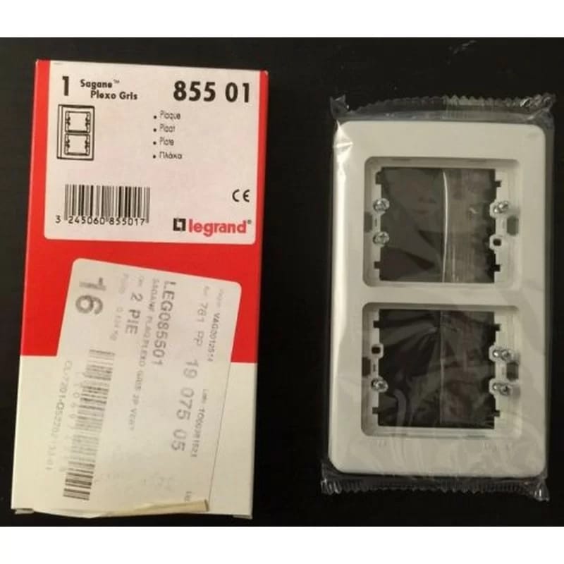 Legrand Sagane 85501 - Vertikale Platte 2 Positionen Plexo Grau