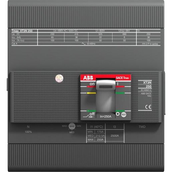 Abb Sace Xt3n Leistungsschalter 4p 125a (xt3n 250tmd 125-1250)