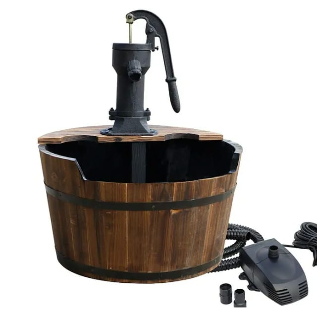 Ubbink AcquaArte Newcastle Gartenbrunnen Set Springbrunnen Holzfass