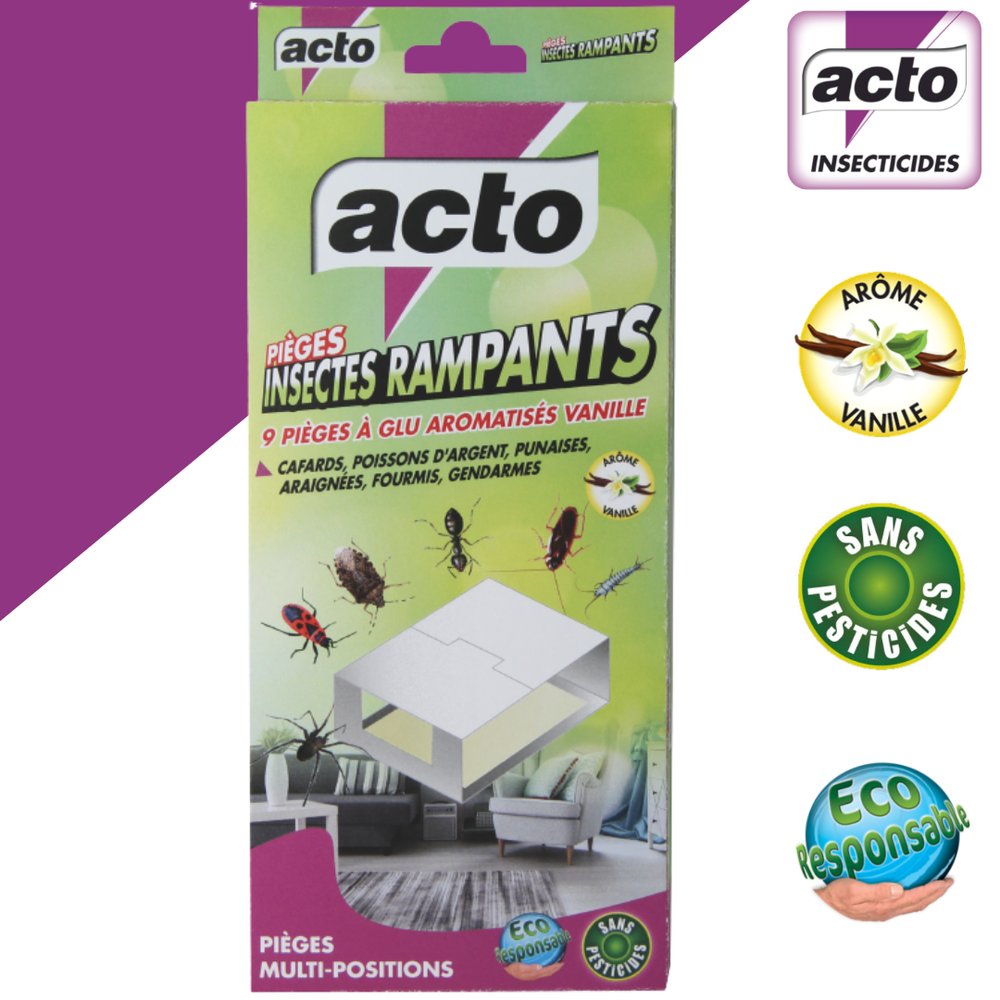 Set Mit 9 Speziellen Kriechinsektenfallen, Pestizidfrei, Mit Vanilleduft Acto