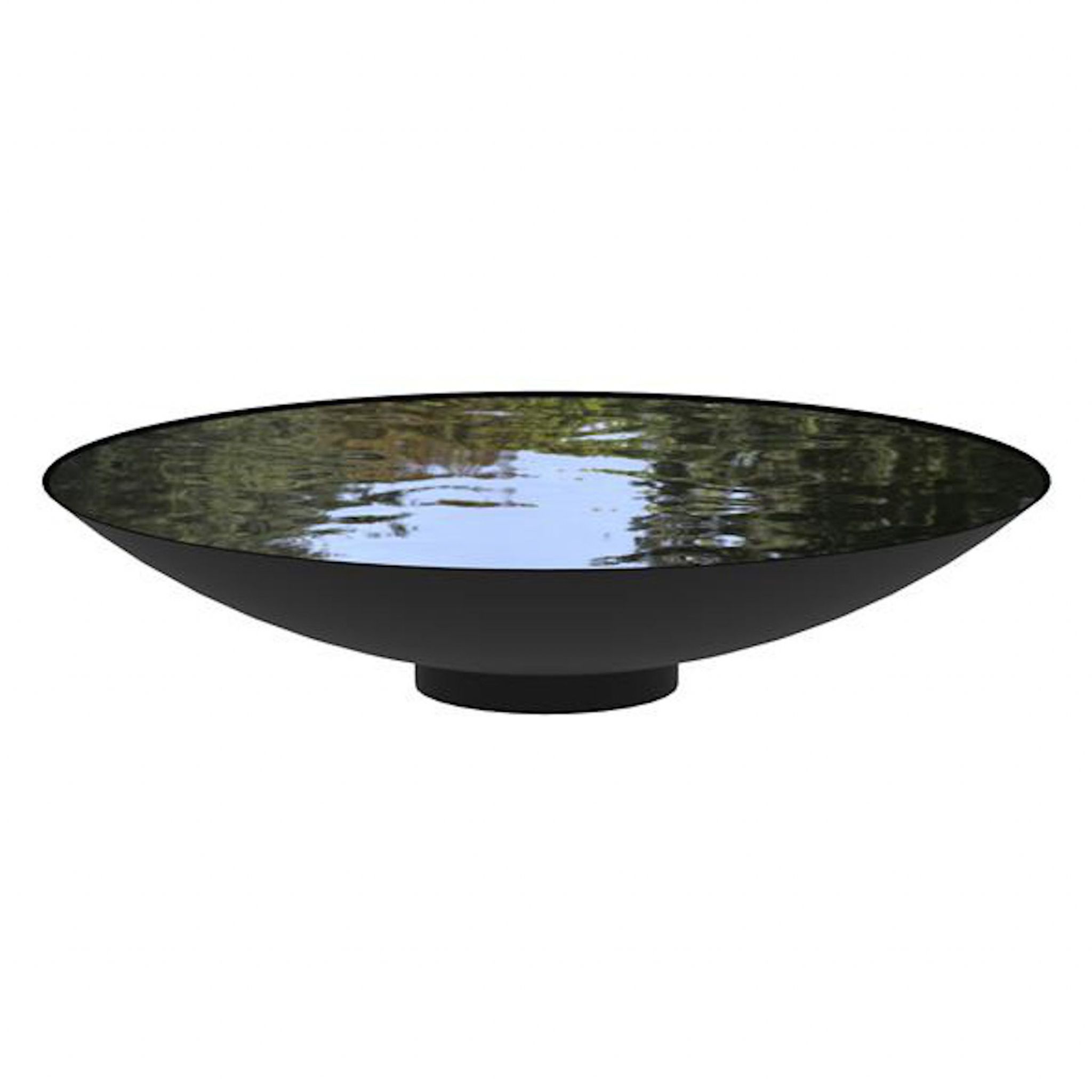 Wasserschale Rund Beschichteter Stahl Dunkelgrau Wasserspiel Verschiedene Größen 100x21 Cm - Adezz