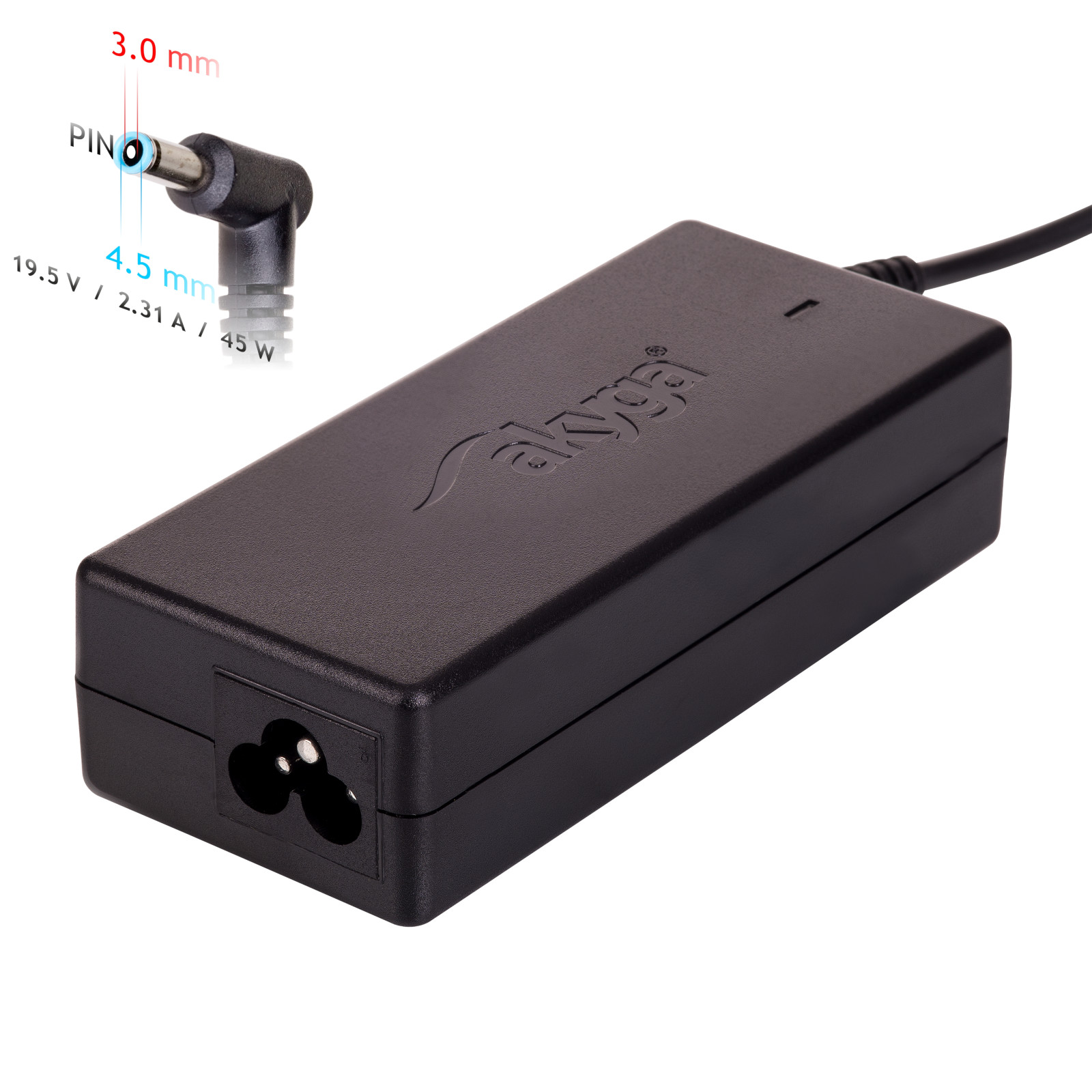Akyga Ak-nd-69 Laptop-netzteil Für Hp Notebooks (4,5 X 3,0 Mm + Stecker), 45 W, 1,2 M