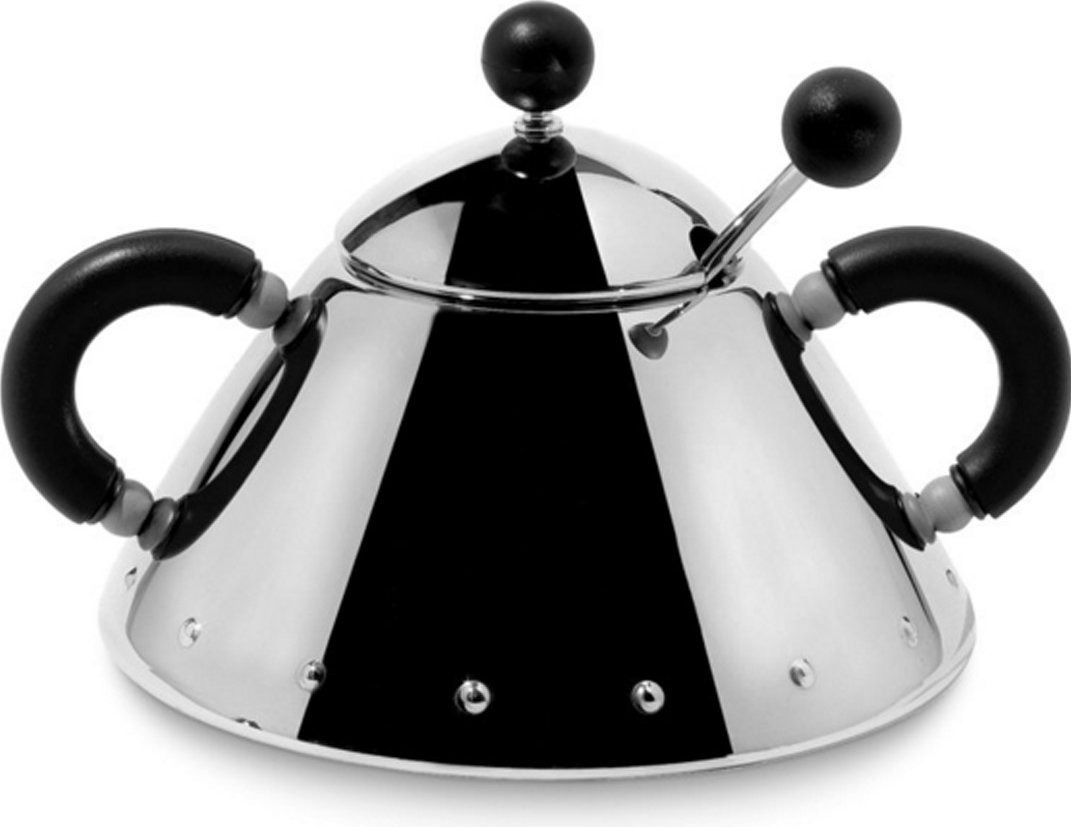 Alessi 9097 B Zuckerdose Mit Löffel Aus Edelstahl Schwarz