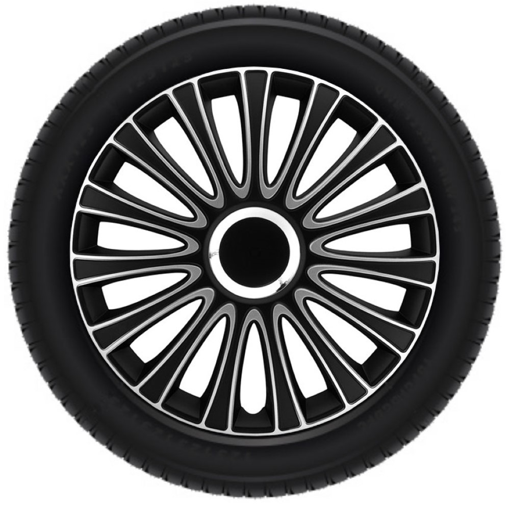 Radkappen-satz - 14 Zoll - Le Mans - Schwarz-silber