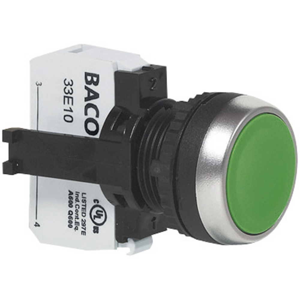 Baco - Bal21aa06a L21aa06a Drucktaster Frontring Kunststoff, Verchromt Blau 1 St.