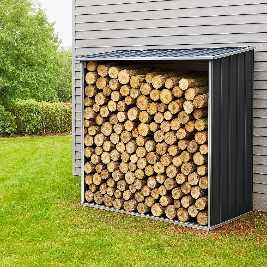 5662-0505 Holzlagerschuppen 163 X 83 X 154cm, Holzschuppen Und Holzlagerung - Bc-elec