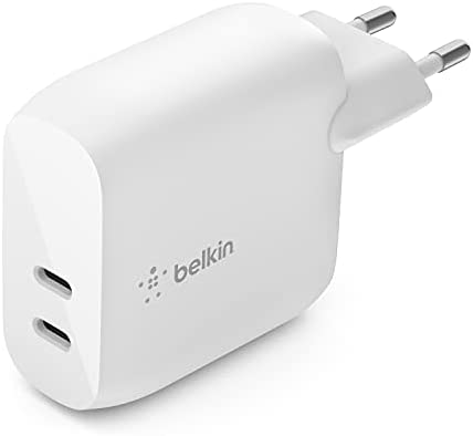 Belkin 40w Dual Usb-c Pd Wall Charger - White