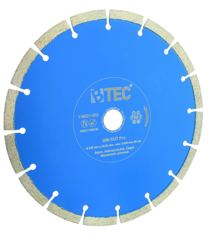 Diamanttrennscheibe Btec Uni Cut Pro 230 Mm