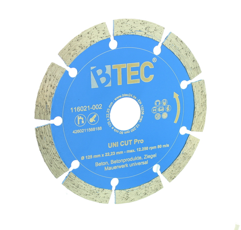 Diamanttrennscheibe Btec Uni Cut Pro Ø 125 Mm