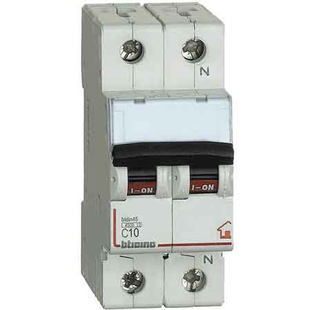 Modularer Magnet-thermischer Leistungs-schutzschalter Bticino 1p+n Strom