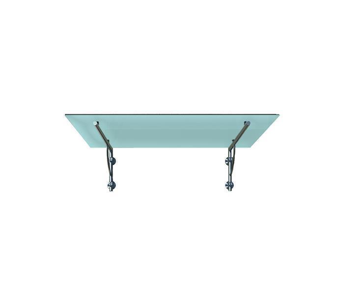 Buylando (lb) 200x90 Cm Milchglas Glasvordach Inkl. Edelstahlhalter Gebürstet
