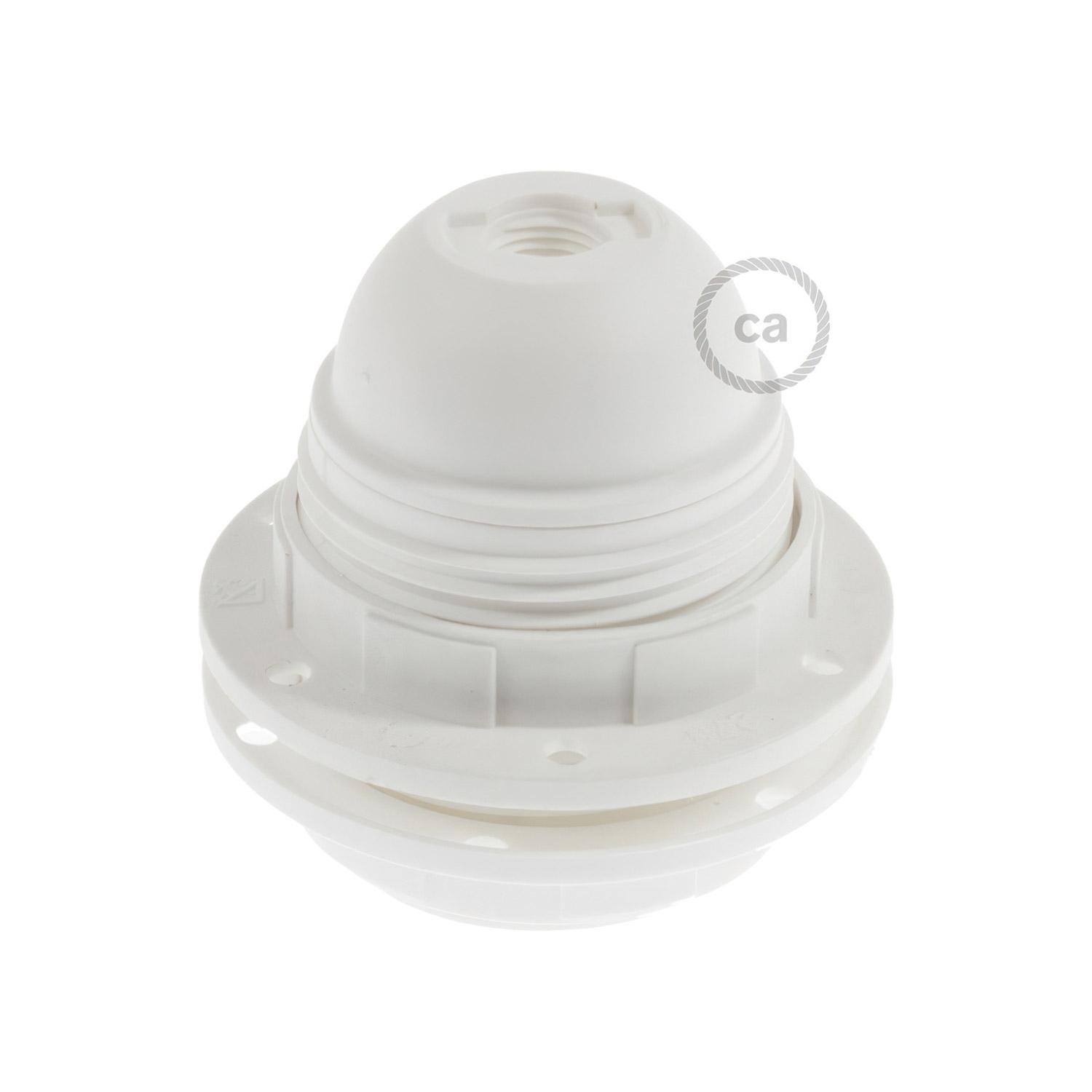 Thermoplastisches E27-lampenfassungs-kit Mit Doppelklemmring Für Lampenschirme Weiß