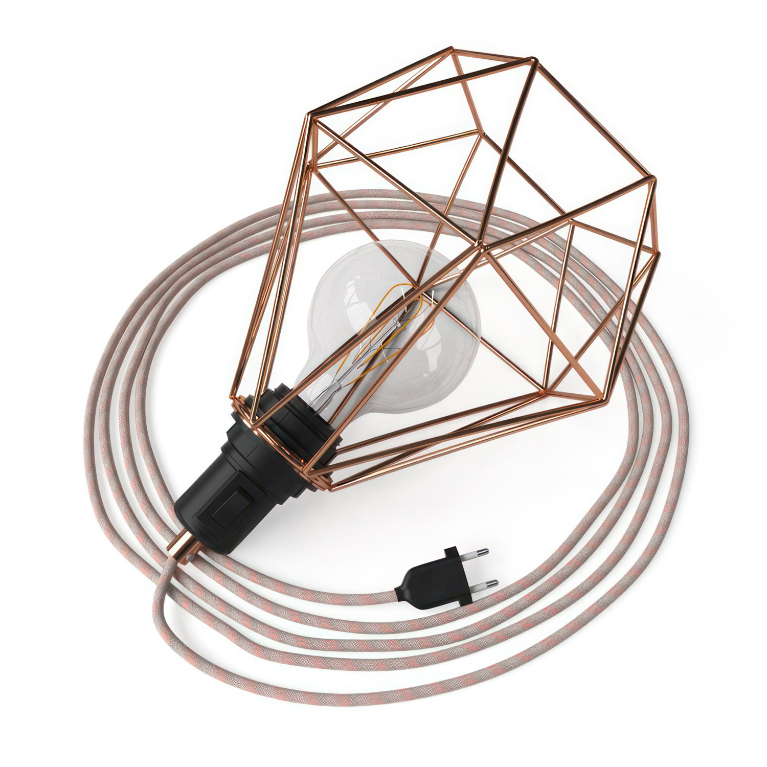 Lampe Creative-cables Table Snake Diamantgitter Flexibel 57w