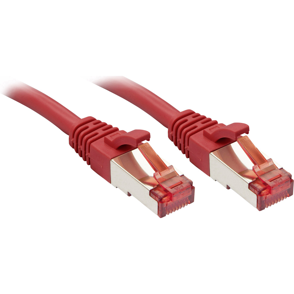 Lindy 47738 Rj45 Netzwerkkabel, Patchkabel Cat 6 S/ftp 10.00 M Rot Mit Rastnasenschutz 1 St.
