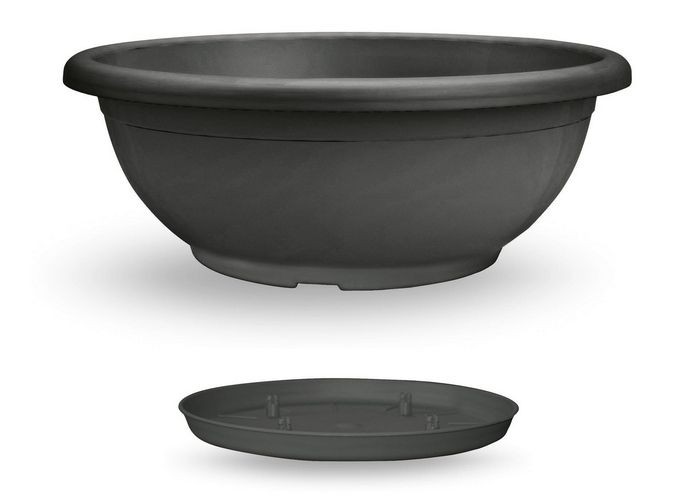 Veca - Naxos-schale Mit Ineinandergreifender Untertasse Anthrazit - 60 Cm