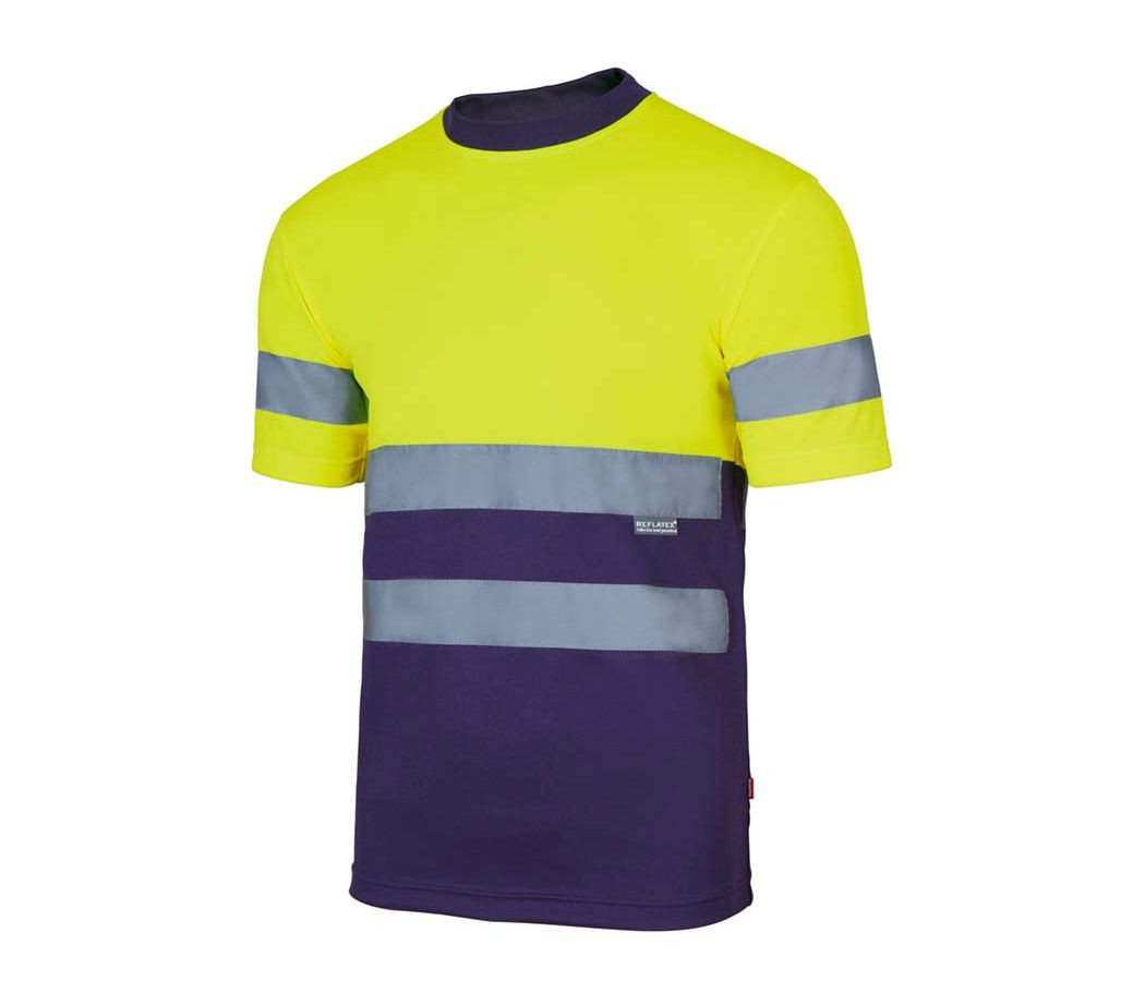 Velilla 305506 Warnschutz Arbeits-t-shirt - L - Azul/amarillo