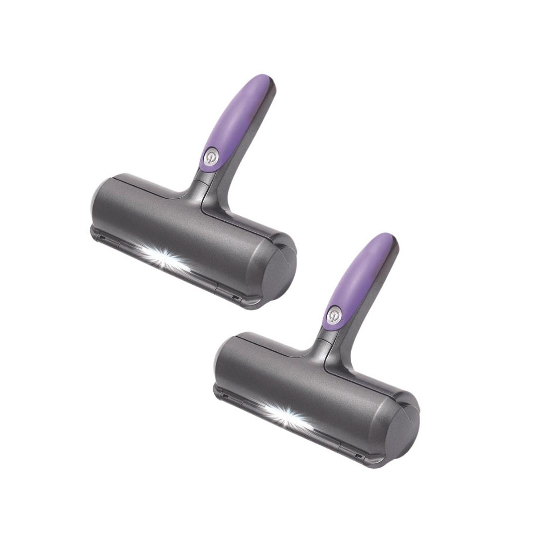 Fur Daddy - Anti-tierhaarbürste - Venteo™ - Sammelt Katzen- Und Hundehaare - Lila Und Grau - Für Sofa/kleidung - 2er-set