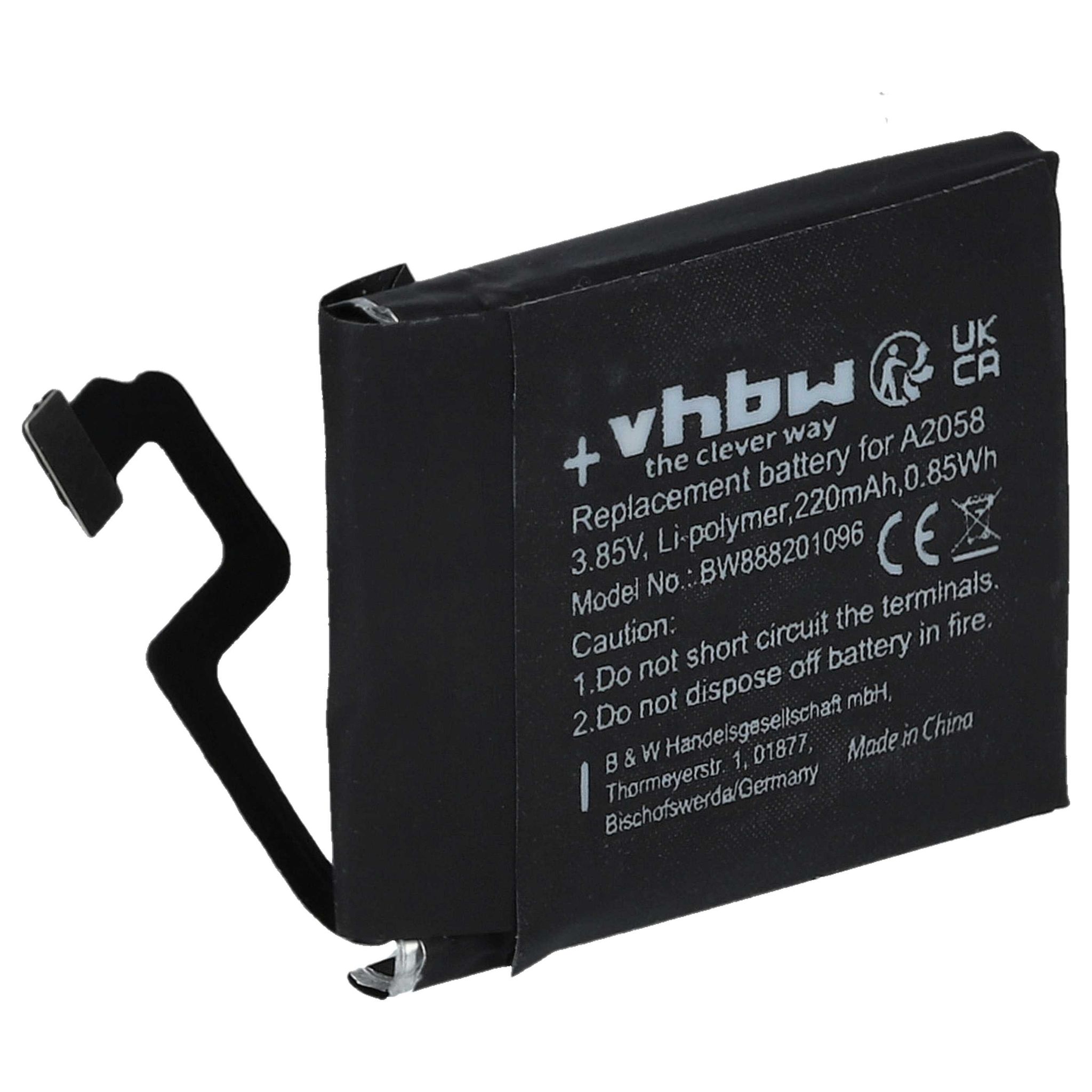 Vhbw Akku Kompatibel Mit Apple Watch A2007 A1977, A1975, 4 40mm Smartwatch Uhr Fitnessarmband (220 Mah, 3,85 V, Li-polymer)