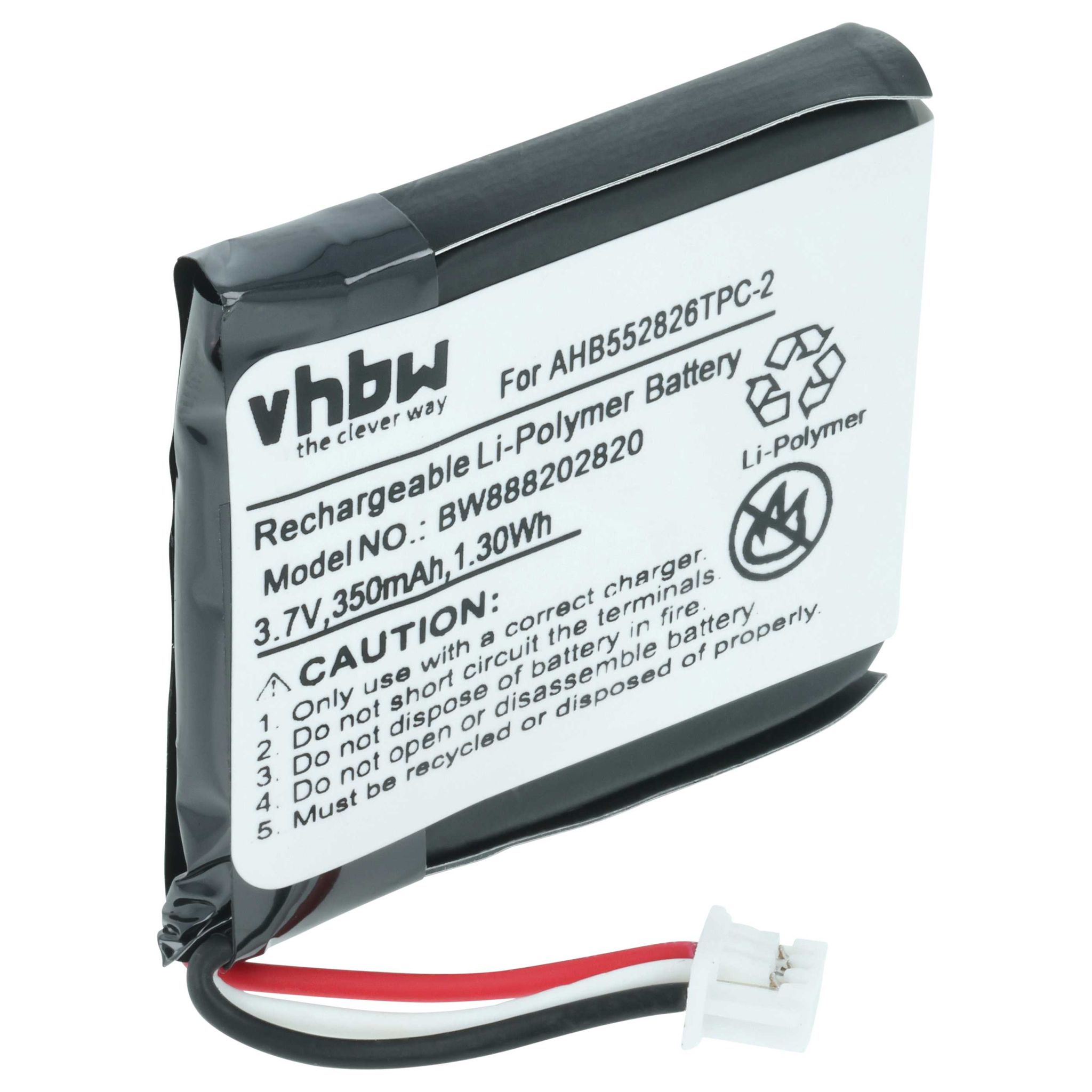 Vhbw - Akku Ersatz Für Sennheiser Ahb552826tpc-2 Für Wireless Headset Kopfhörer (350mah, 3,7v, Li-polymer)