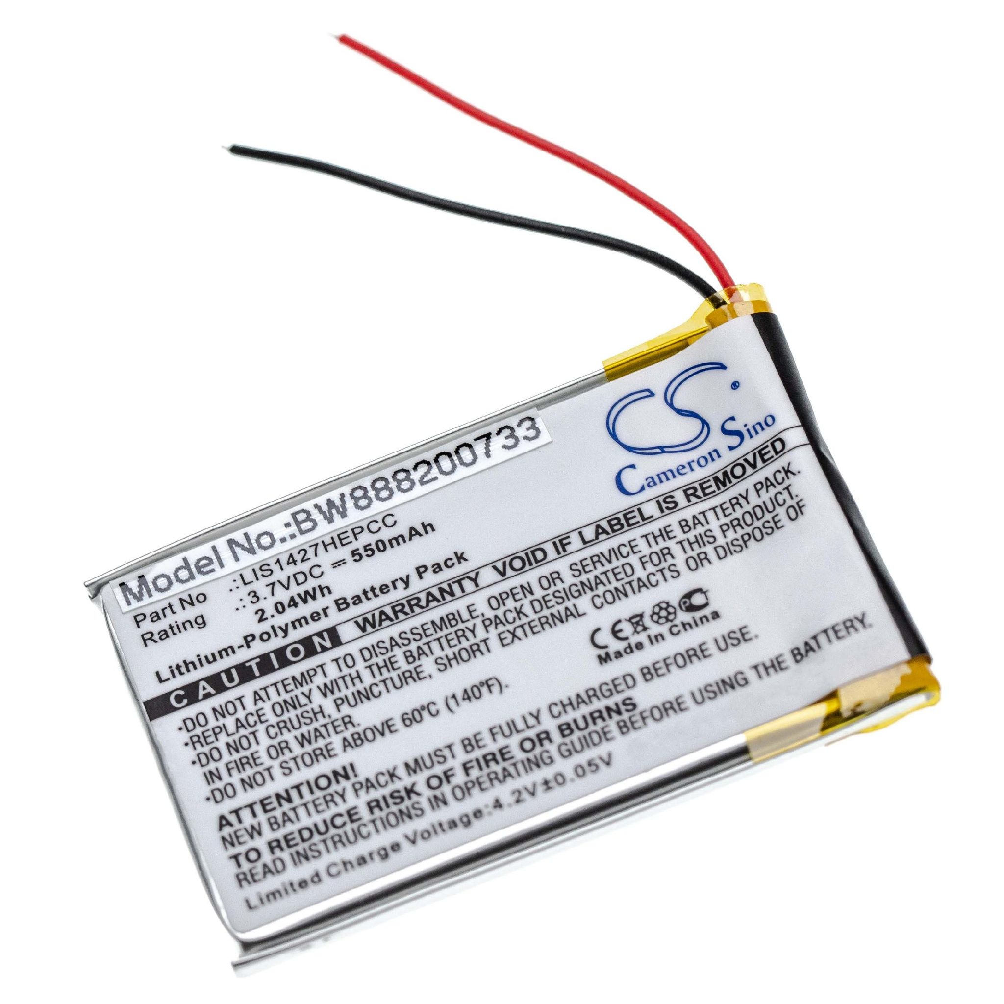 Vhbw - Akku Ersatz Für Sony 1-756-920-32, Lis1427hepcc Für Wireless Headset Kopfhörer (550mah, 3,7v, Li-polymer)