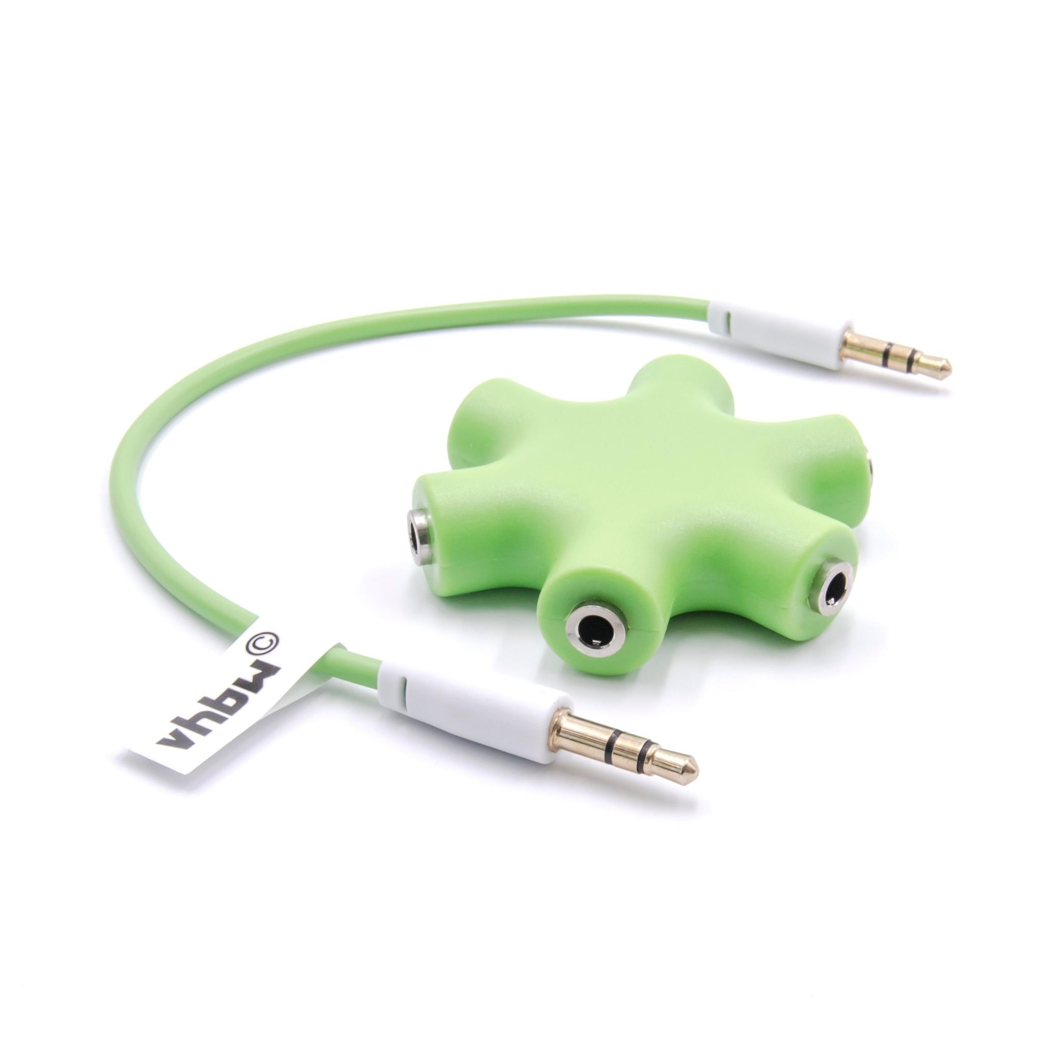 Vhbw Audio Splitter Verteiler 6-fach Klinkenverteiler Aux Für Kopfhörer Boxen, Tablet - Grün