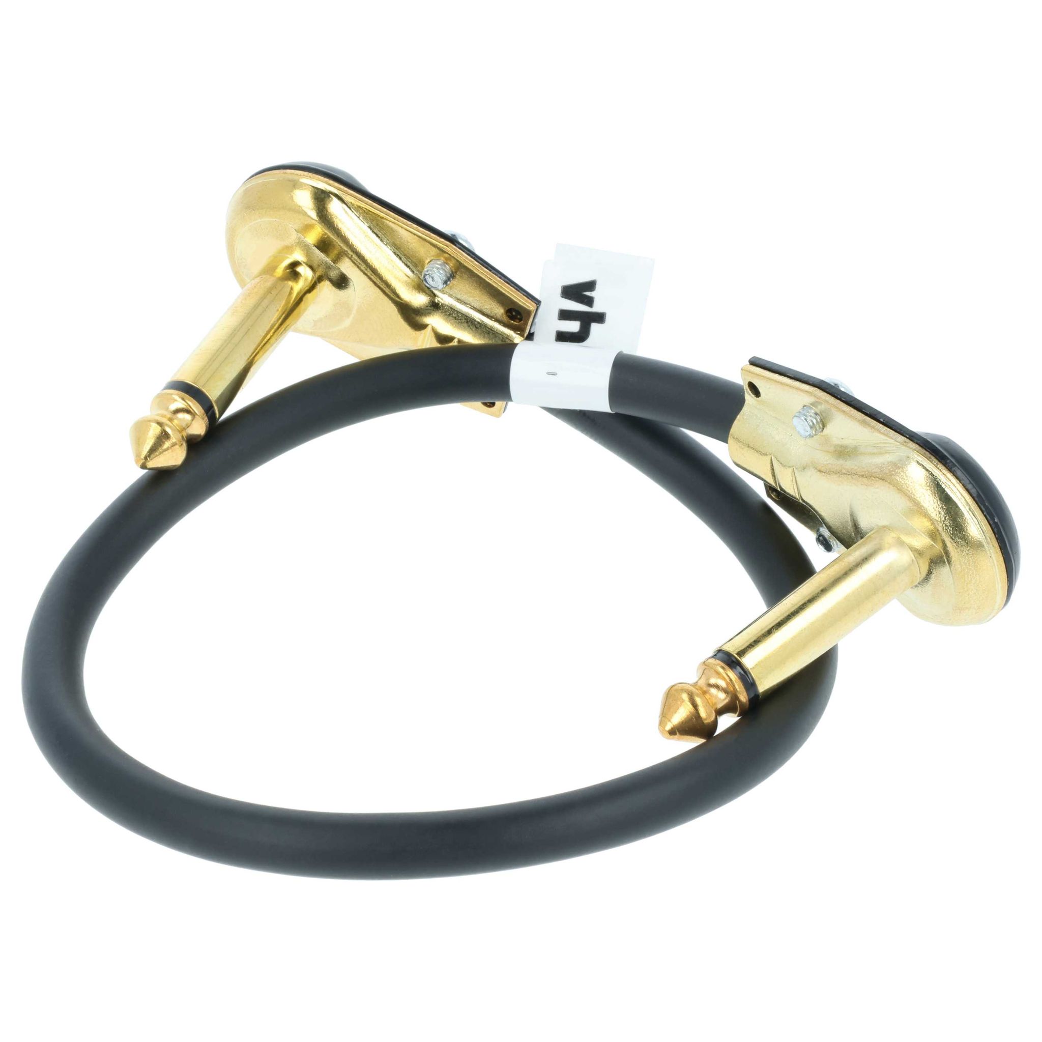 Vhbw Gitarren-patchkabel 30cm Klinke Kabel Für Effektpedale Klinkenpatchkabel Mit 6,35mm Klinkenstecker, Gewinkelt, Flach, Gold / Schwarz