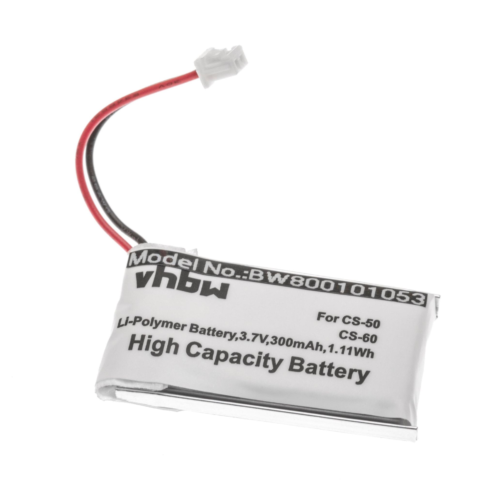 Vhbw - Akku Ersatz Für Plantronics 653580, Ed-pln-6439901, Pln-6439901 Für Wireless Headset Kopfhörer (300mah, 3,7v, Li-ion)
