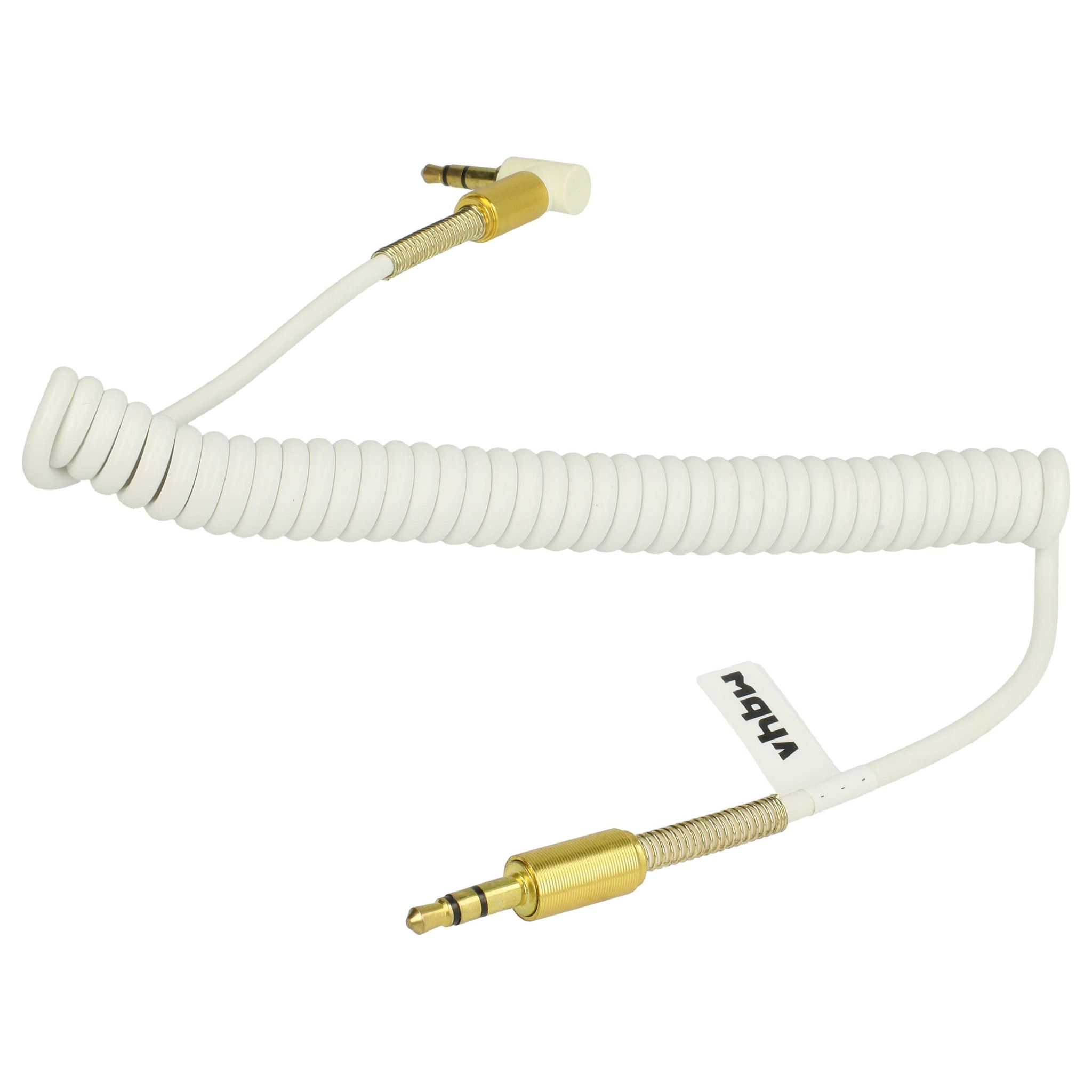 Vhbw Stereo Audio Kabel Adapter 3,5 Mm Auf 3,5 Mm Klinkenstecker Vergoldet, Gewinkelt Gold Weiß
