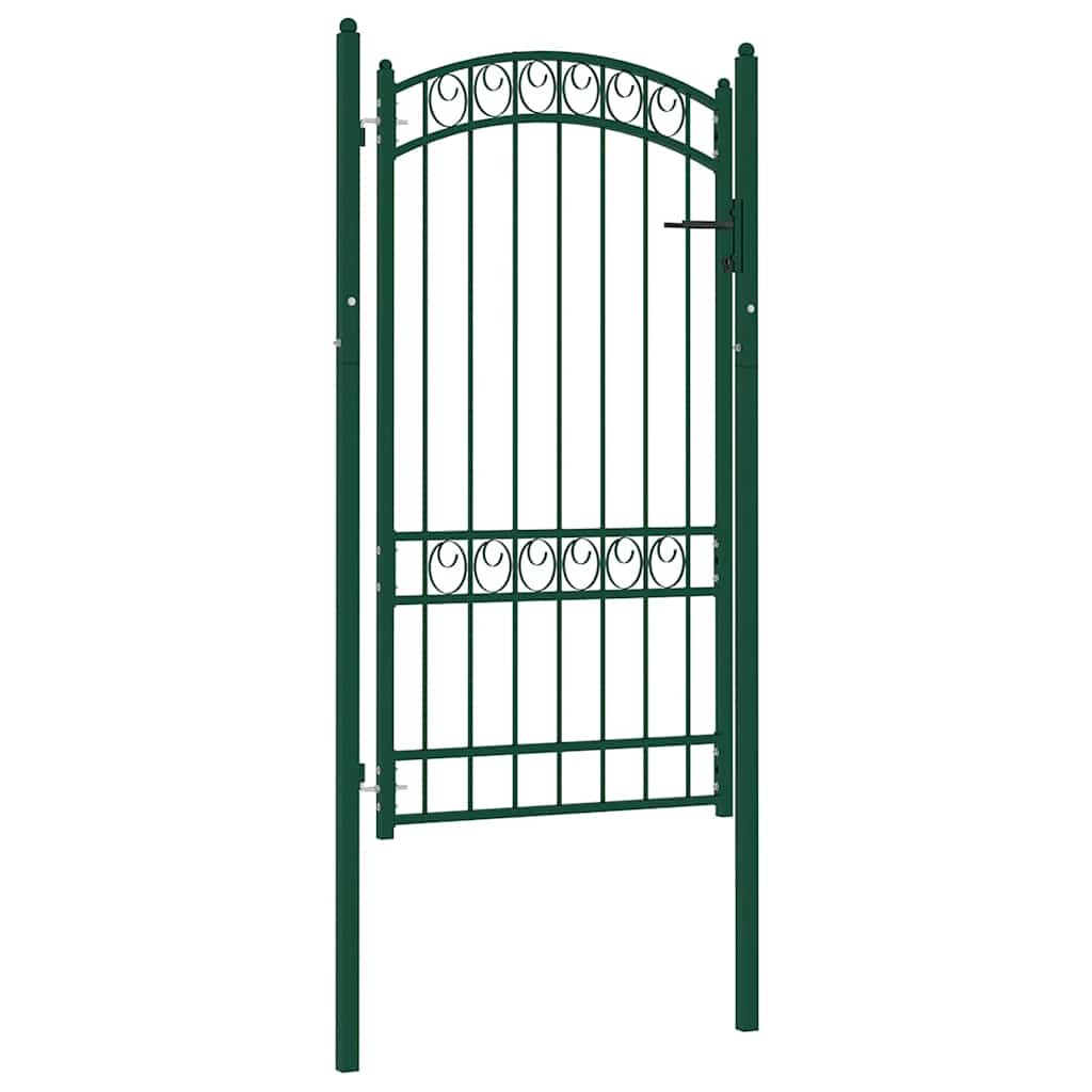 Vidaxl Fence Gate "emmen" With Arched Top Steel 100x123,5 Cm Green