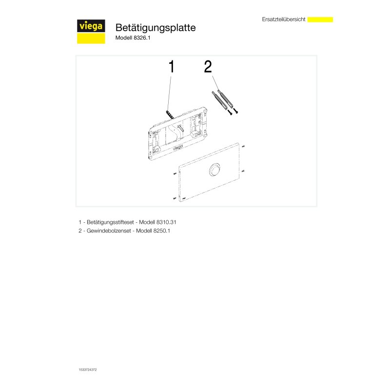 Viega Visign For Public 1 Wc-betätigungsplatte 8326.1, Edelstahl Poliert
