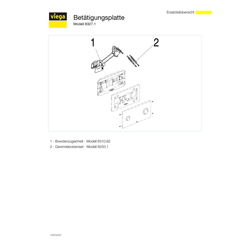 Viega Visign For Public 2 Wc-betätigungsplatte 8327.1, Edelstahl Poliert