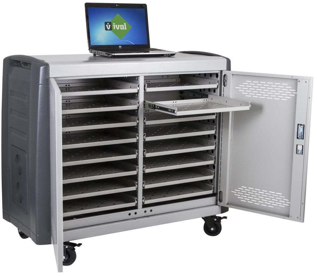Laptopwagen - Safecart 16 Pro+ - Platzsparende Lagerung Von 16 Laptops