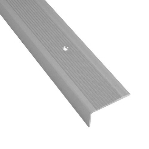 Alu-treppenkantenprofil - Silber - Rutschhemmendes Rillenmotiv - 42x21x1000mm - 1 Stück