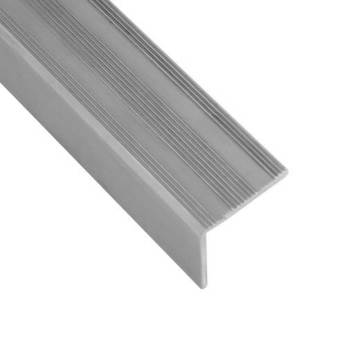Alu-treppenkantenprofil - Silber - Mit Rillen - 25x25x1350 Mm