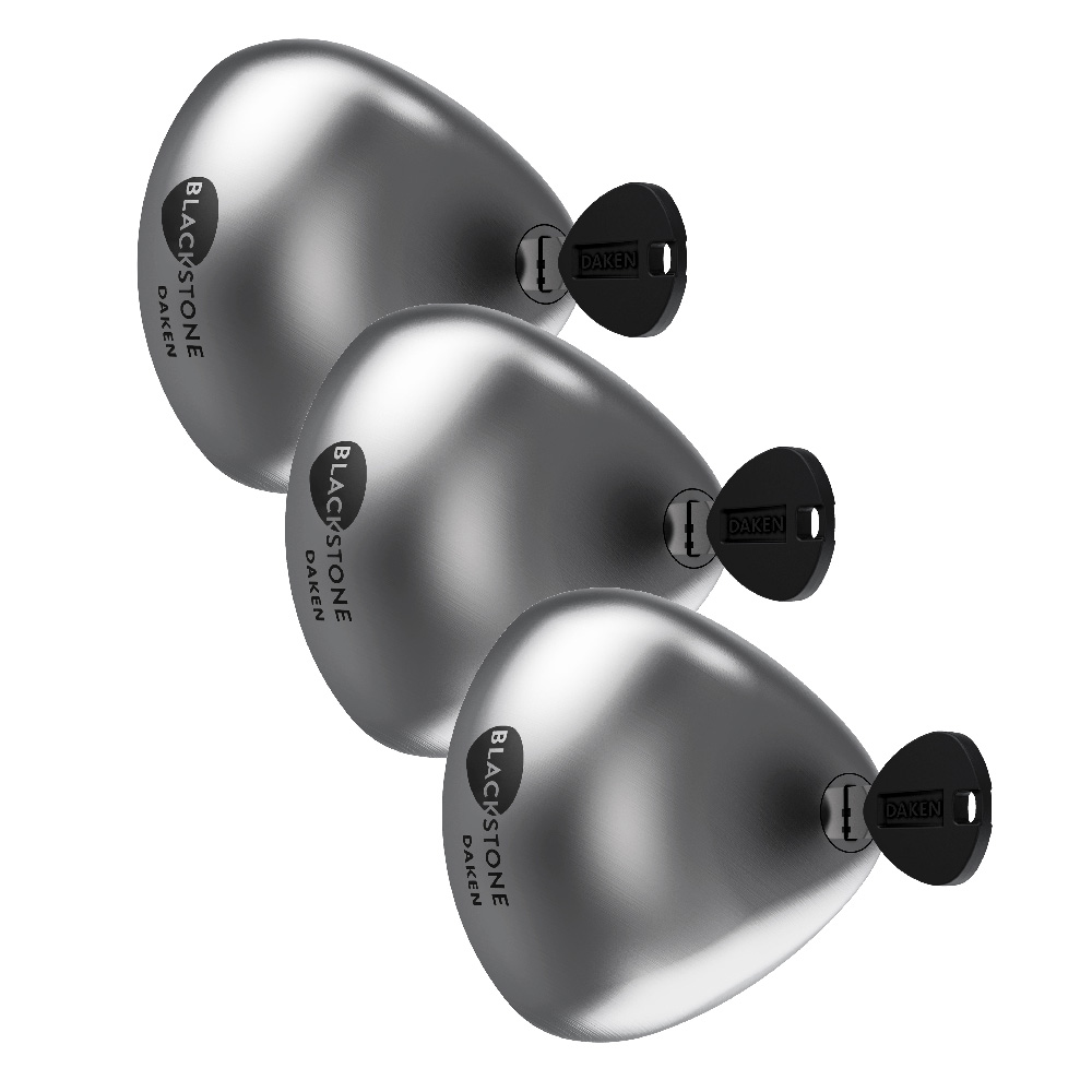 Vivol - Blackstone Combo Silber - 3er Set - Lieferwagen-schloss Aus Edelstahl - Abschaltbar Oder Auto-lock