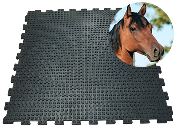 Vivol - Gummi-stallmatte - Puzzlesystem - 100x100 Cm - 16 Mm - Mit Rutschfesten Noppen