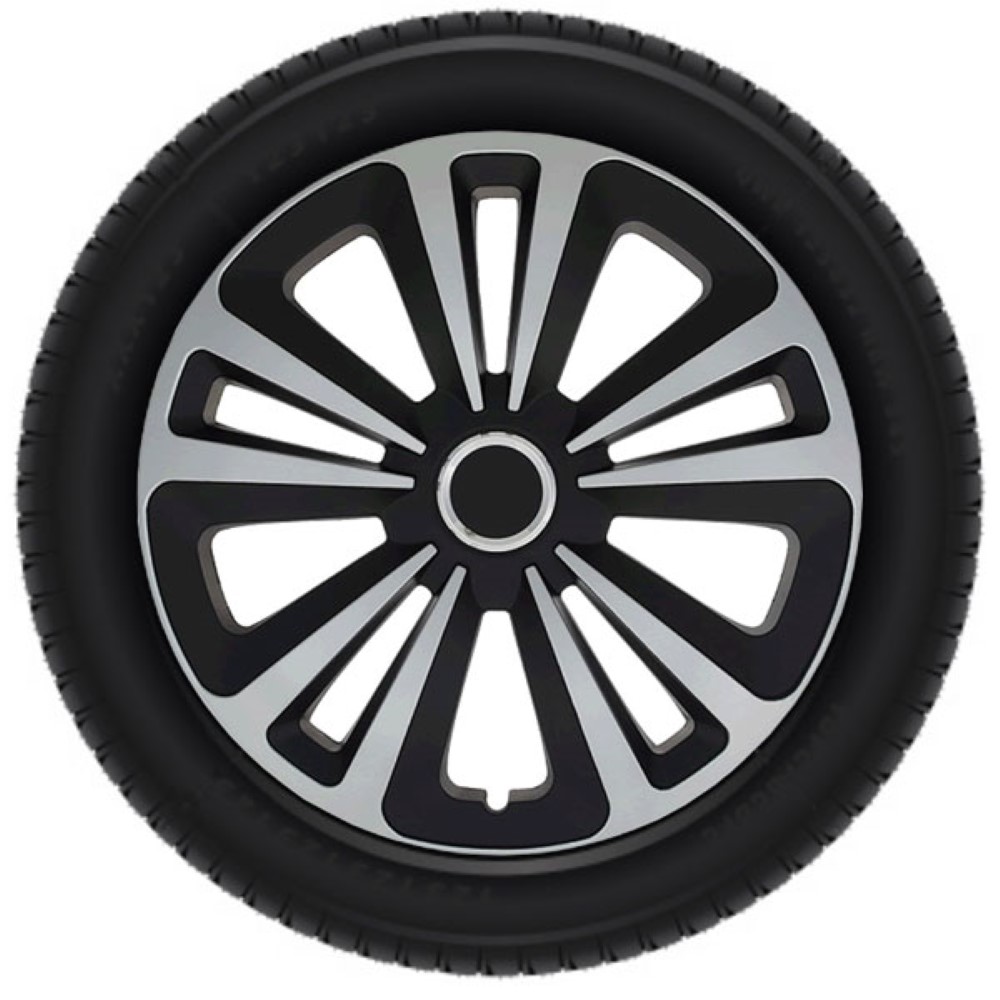 Radkappen-satz - 14 Zoll - Terra Mix - Silber-schwarz