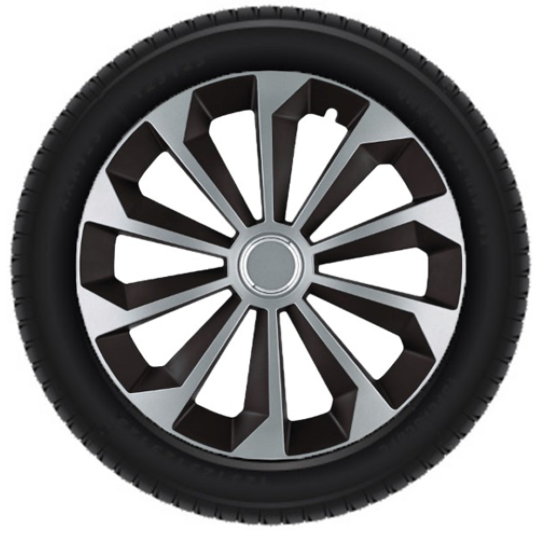 Radkappen-set - Fame Mix - 14 Zoll - Silber/schwarz - Für Winterreifen Mit Stahlfelgen