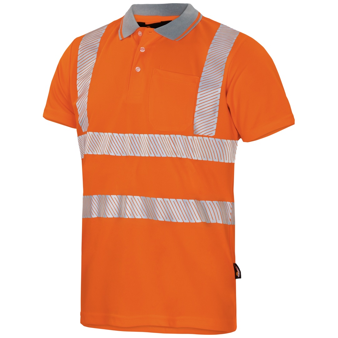Herren Warnschutz Poloshirt Vwps3n Coolpass Gr. S Orange - Vizwell
