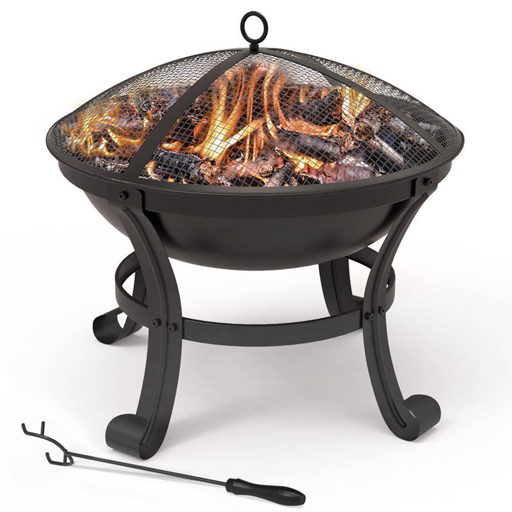 Vounot® Feuerschale Mit Funkenschutz, Feuerkorb Feuerstelle Für Garden Terrasse Heizung, Ø 55 Cm, Schwarz