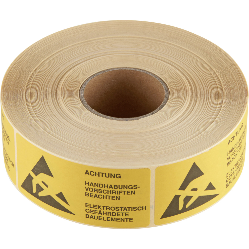 Wolfgang Warmbier Esd-warnschild 1000 St. Gelb, Schwarz (l X B) 75 Mm X 36 Mm 2850.3675.d Selbstkleb