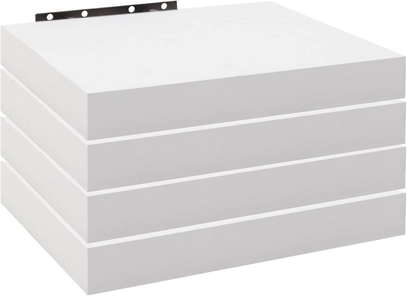 Woltu - 4er Set Wandregal Bücherregal Deko Wandablagen Mdf Holz Hängeregal Weiß 25x22.9x3.8cm Bild 2