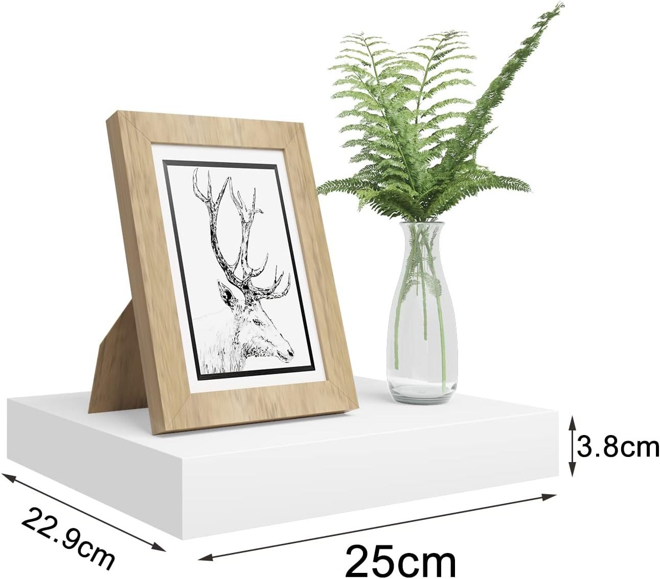 Woltu - 4er Set Wandregal Bücherregal Deko Wandablagen Mdf Holz Hängeregal Weiß 25x22.9x3.8cm Bild 5