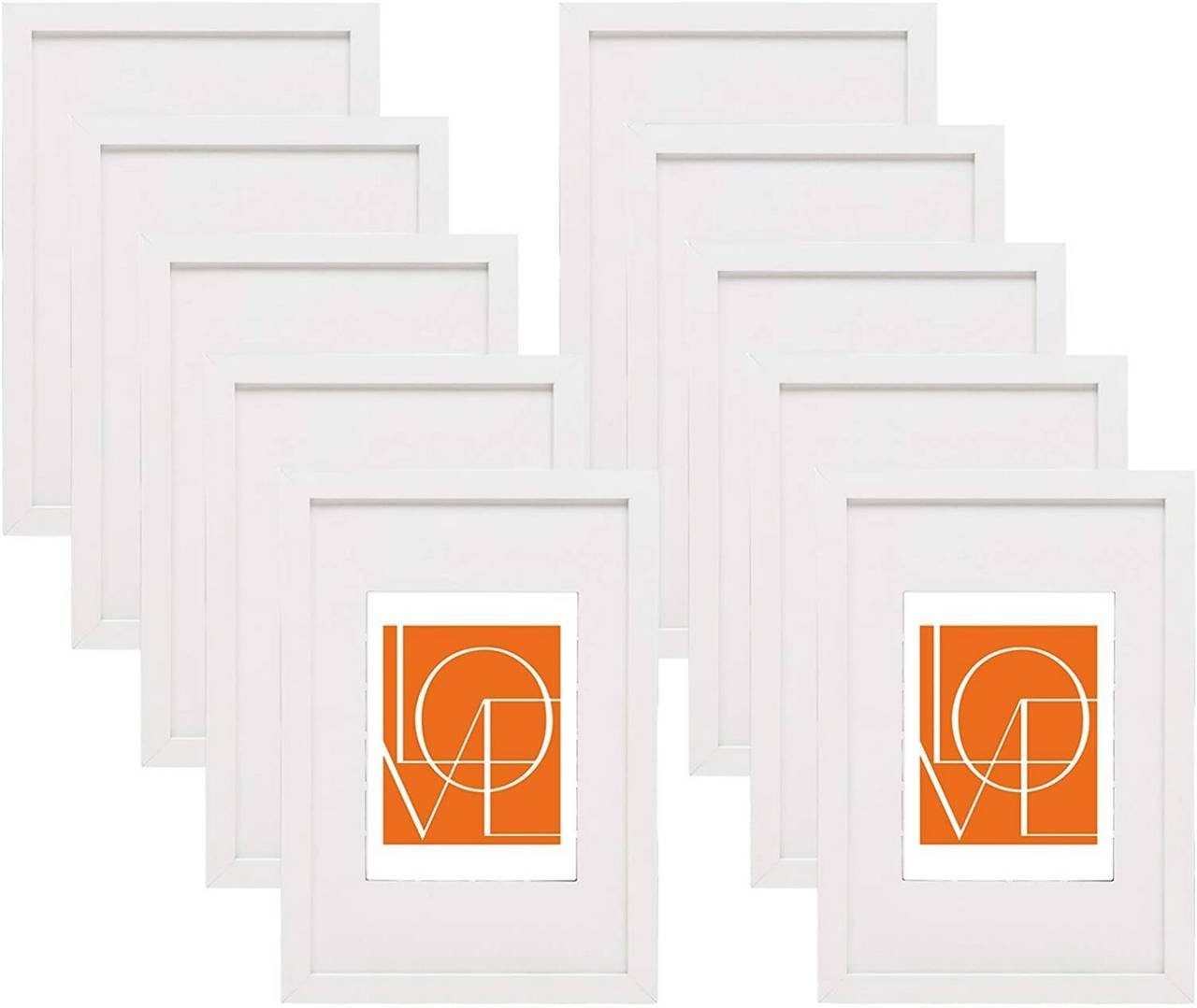 10er Set Bilderrahmen Fotorahmen Holzrahmen 13x18 Cm, Fotogalerie Mit Papier-passepartout, Aus Mdf Platte,weiß - Weiß - Woltu Bild 5
