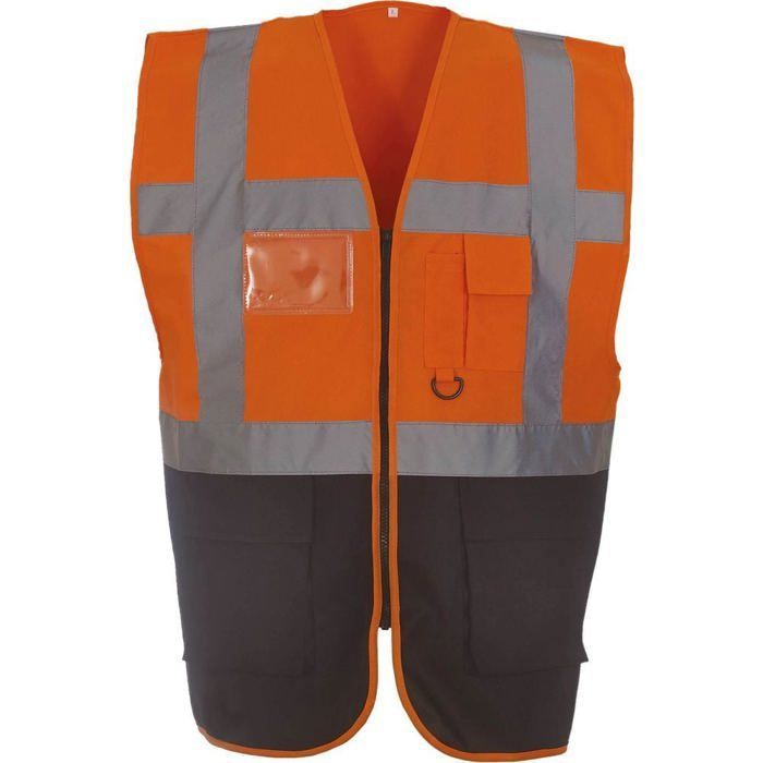 Schutzkleidung Yoko Hivis Executive Waistcoat Durchgehender Reißverschluss Mehrere Taschen