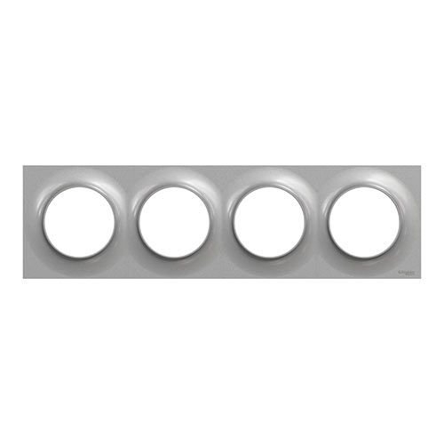 Schalterplatte Schneider Electric Odace Styl Aluminium 4 Posten