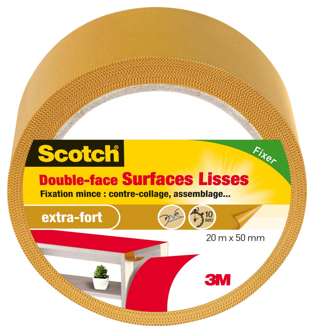 Doppelseitige Kleberolle Für Glatte Oberflächen Scotch L.20 M X B.50 Mm Scotch