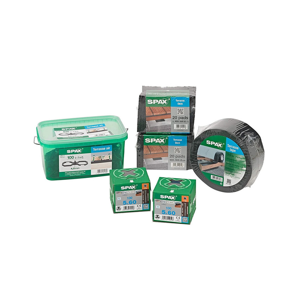 Installation Kit Terrasse Spax Edelstahl 6 M² Belüftung Schutz