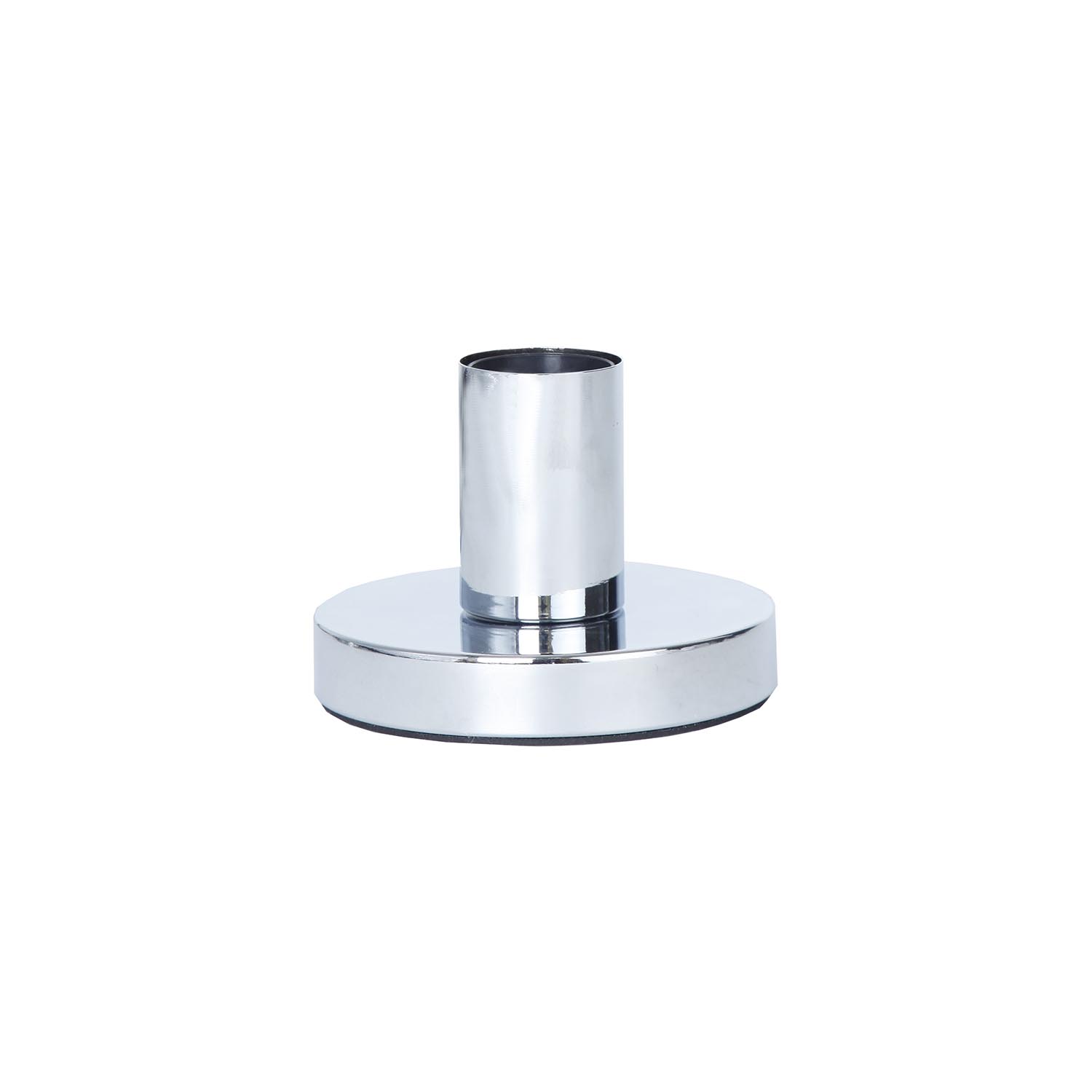 Trading Lampenbasis ,glans' Mit E27 Fassung, Metall, Hochglanz Silber, H 8,5cm - Star